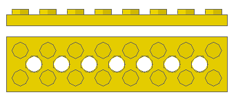 Technic Plate  2 x  8 with Holes